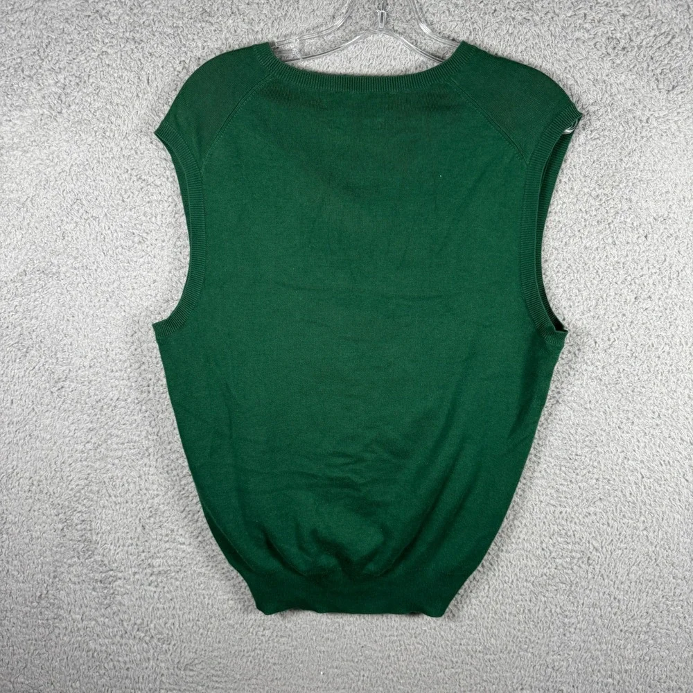 Polo Ralph Lauren Mens Green 100% Pima Cotton V-Neck Sweater Vest Medium